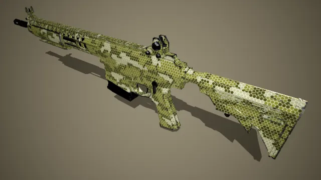 蜂巢迷彩突击步枪 枪械 武器 军事 射击