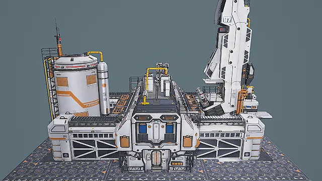 科幻风太空基地设施3D模型