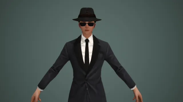 伯恩哈德(V1.0)西装歹徒 韩风格人物游戏角色模型