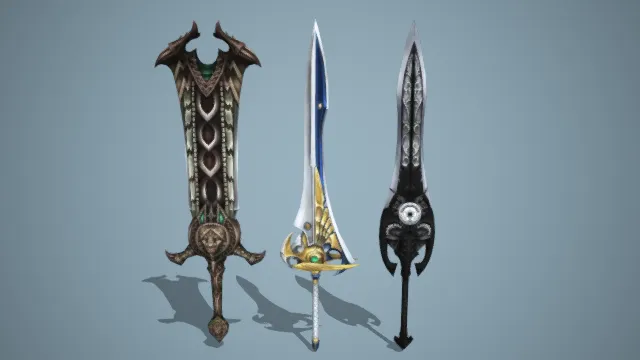 长剑 双刃剑 武器 短剑 道具 游戏装备库 多种不同剑的贴图