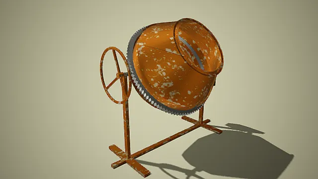 混泥土搅拌机 混泥土施工机械模型