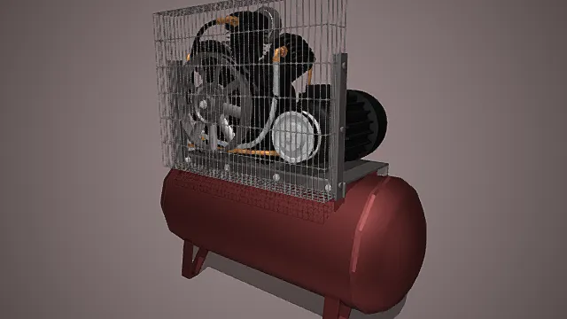 现代压缩机 空气压缩机设备3D模型