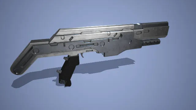 银色的冲锋枪 武器 模型 pbr模型 游戏模型