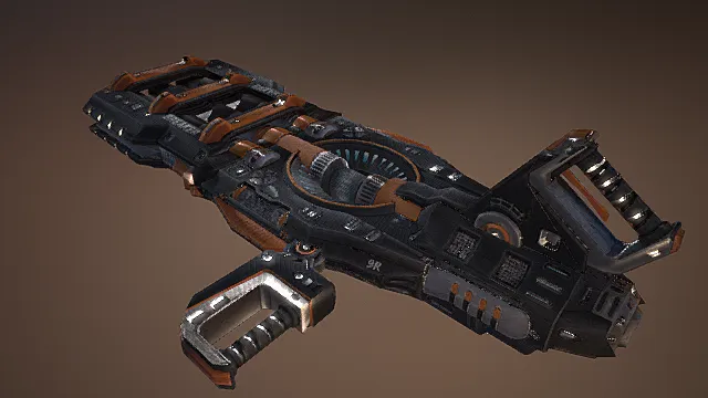 枪 科幻 握持式 多孔 扁平 能量聚合