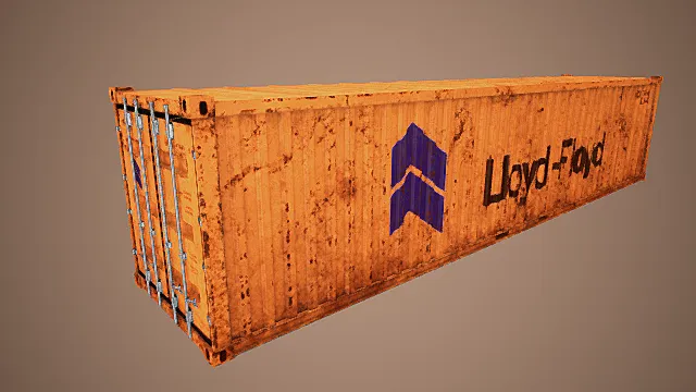 黄色货运箱 工业集装箱 货箱 运输箱 设备模型