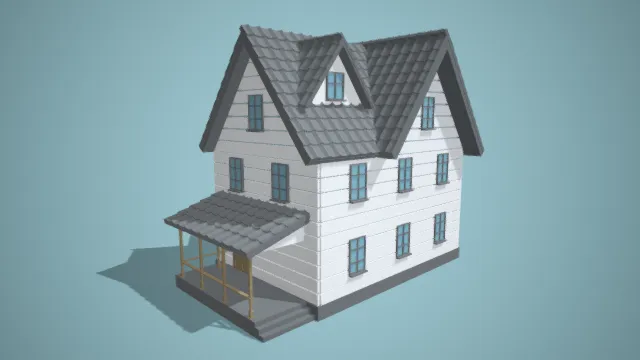 卡通建筑 风格化住房楼 西式楼房 洋楼