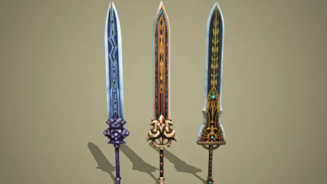 长剑 双刃剑 武器 魔法道具 装备 游戏道具库 同一多种不同贴图