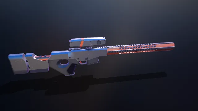 橙蓝科幻狙击枪 武器 枪械 模型 pbr 射击 军事