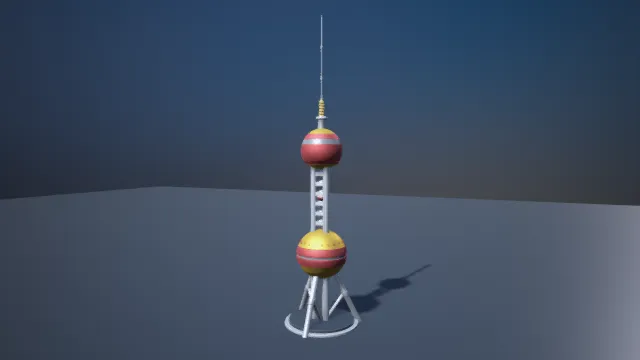 东方明珠 高塔 建筑 简约模型