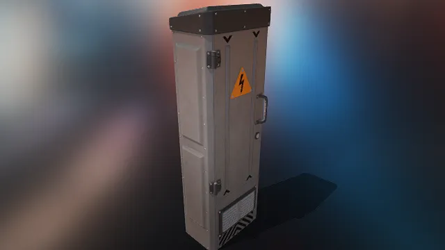 工业模型 电箱 把手 条形 警示牌