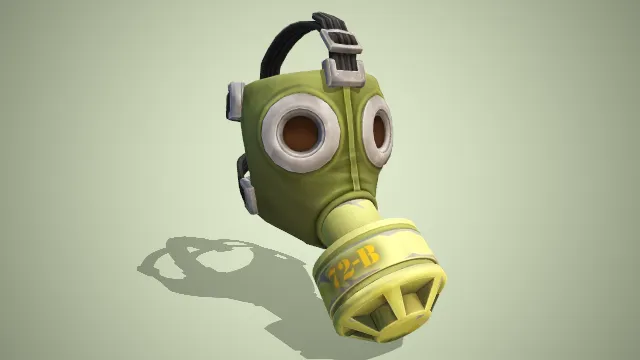 绿色防毒面具卡扣包裹头部