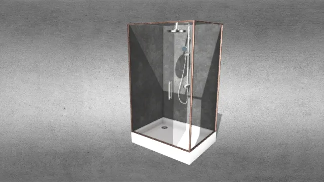 写实 现代建筑 玻璃 浴室