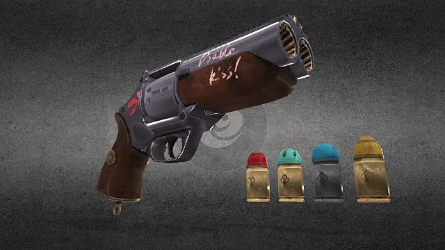 枪 手枪 双管 做旧 轮盘