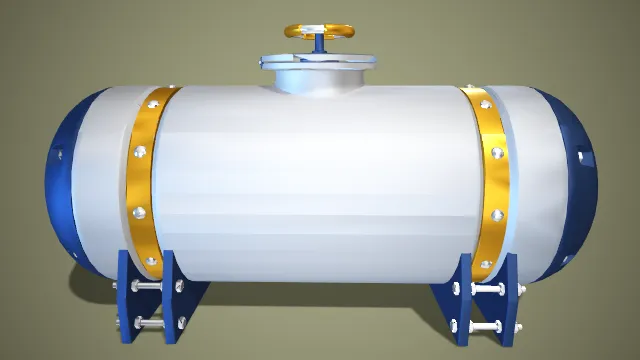 立式带法兰接口与空顶支架的圆柱形容器