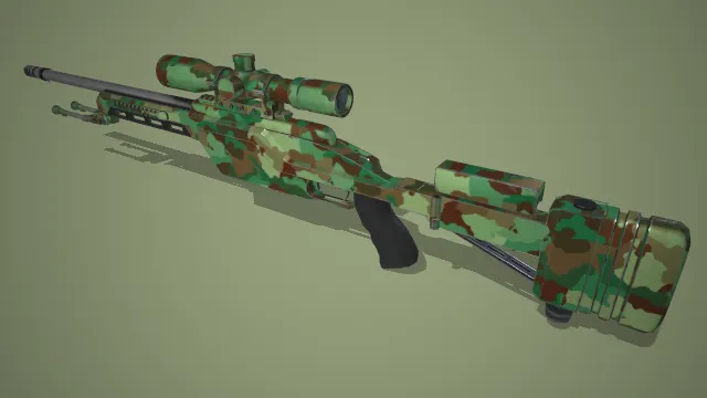 丛林迷彩重型狙击枪 大口径 射击 远程 武器