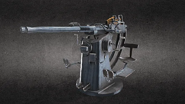 机枪   架台   双人    旋转平台   枪    仿真