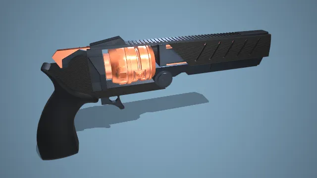青铜转轮的手枪左轮 武器 射击 模型 pbr