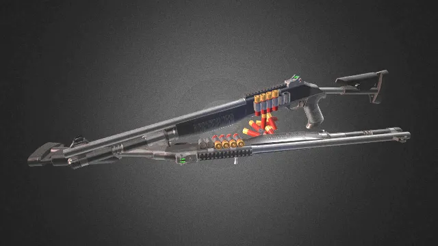 双枪霰弹枪 枪械 武器模型 pbr模型 游戏模型