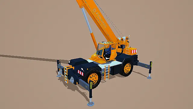 写实风格轮式起重机3D模型
