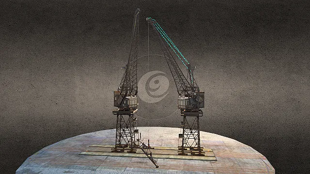 工厂 场景 悬臂吊机 钢材