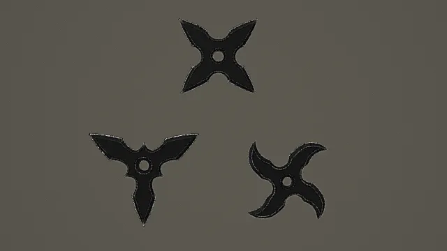 奇幻风格暗影手里剑三件套3D模型