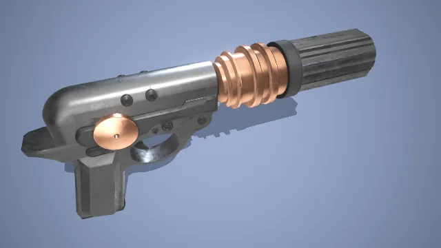 铜管手枪 武器 模型 pbr模型 游戏模型