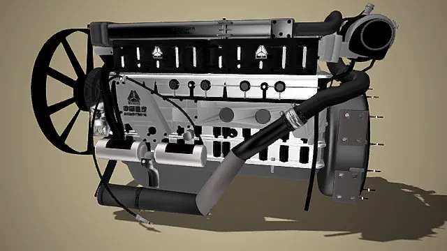 现代 发动机 3D模型