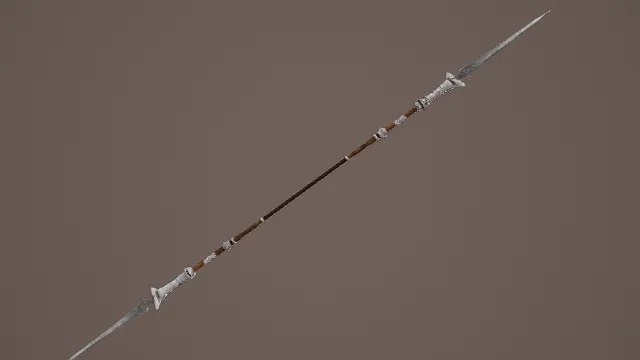 复古风格双头长矛3D模型