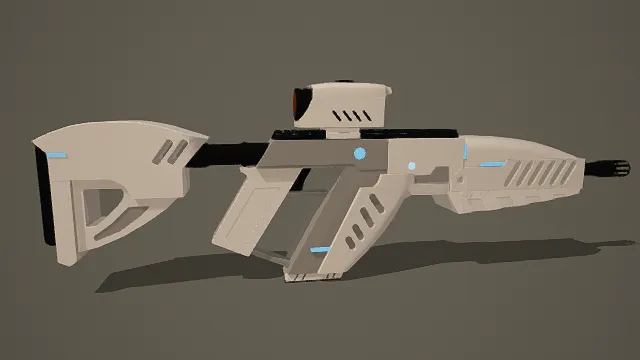 3D卡通风格科幻枪械模型,创意设计(3D枪械、卡通风格、科幻风,武器设计主题)