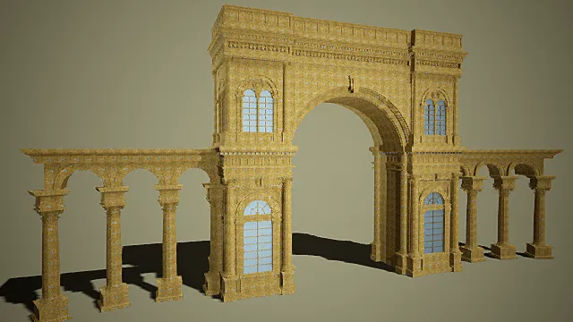 欧式 大门 罗马门 写实大门模型