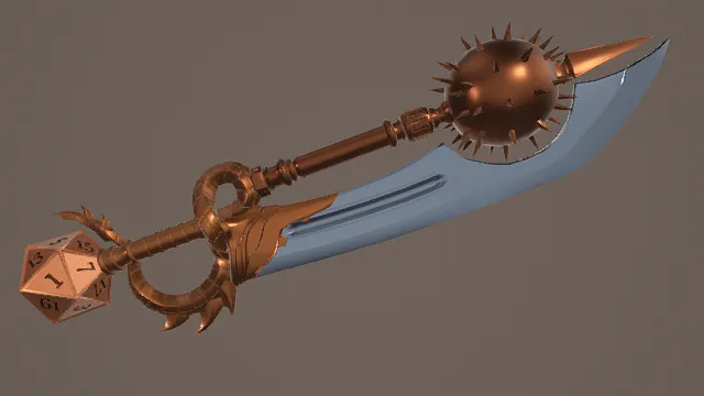 3D卡通风格奇幻武器模型,创意设计(3D武器、卡通风格、魔幻冒险风,刀具设计主题)