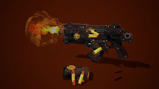 烈焰风暴UZI冲锋枪-火焰特效定制版3D武器模型
