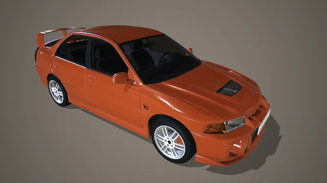 马自达RX - 7改装版(经典、改装、橙色、跑车)