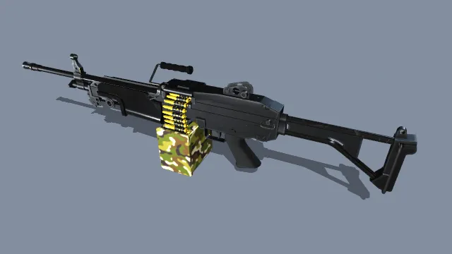 M249轻机枪 武器 射击 军事 pbr模型
