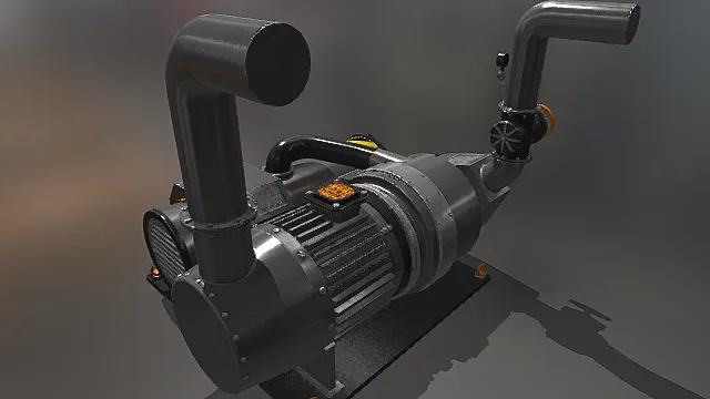 工业模型 散热器 管道 警示牌 电箱