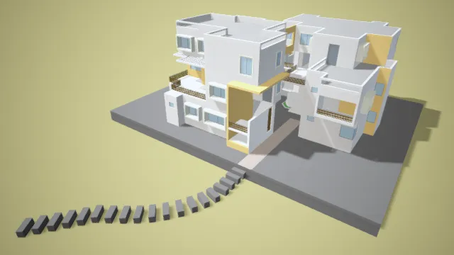 卡通小别墅 简易模型 私人住宅 小房屋