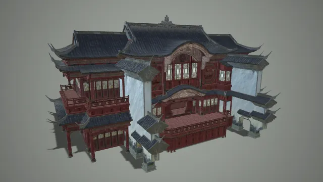 牌楼 古风模型 古风建筑 建筑模型