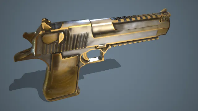 黄金战魂沙漠之鹰 金属 游戏武器 奢华 军事