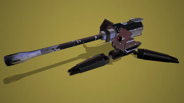 机枪炮台 武器模型 pbr模型 游戏模型