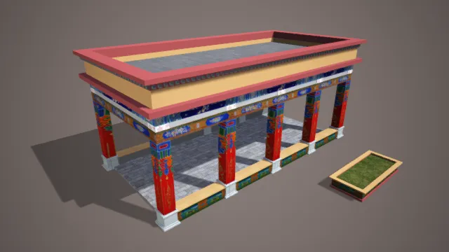 藏式花池 廊架 宗教性建筑 信仰文化