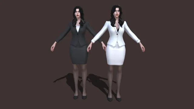 灰色白色西服西装女孩女人少女美女女生包臀裙