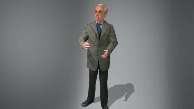 西方老人 年迈的讲师 西装教授