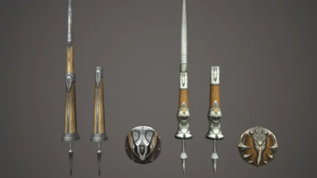 长矛 短矛 盾牌 冷兵器 游戏道具 士兵武器 魔法武器