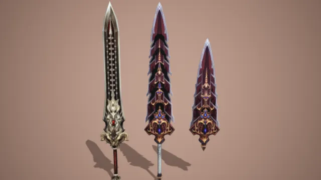 长剑 双刃剑 武器 魔法道具 装备 游戏道具库 同一多种不同贴图